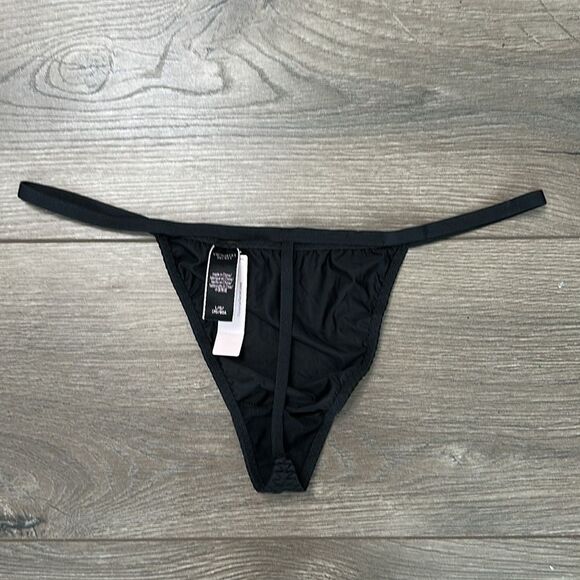 Victoria’s Secret Black Fringe Slip And V-String Panty Size Large - Picture 10 of 16